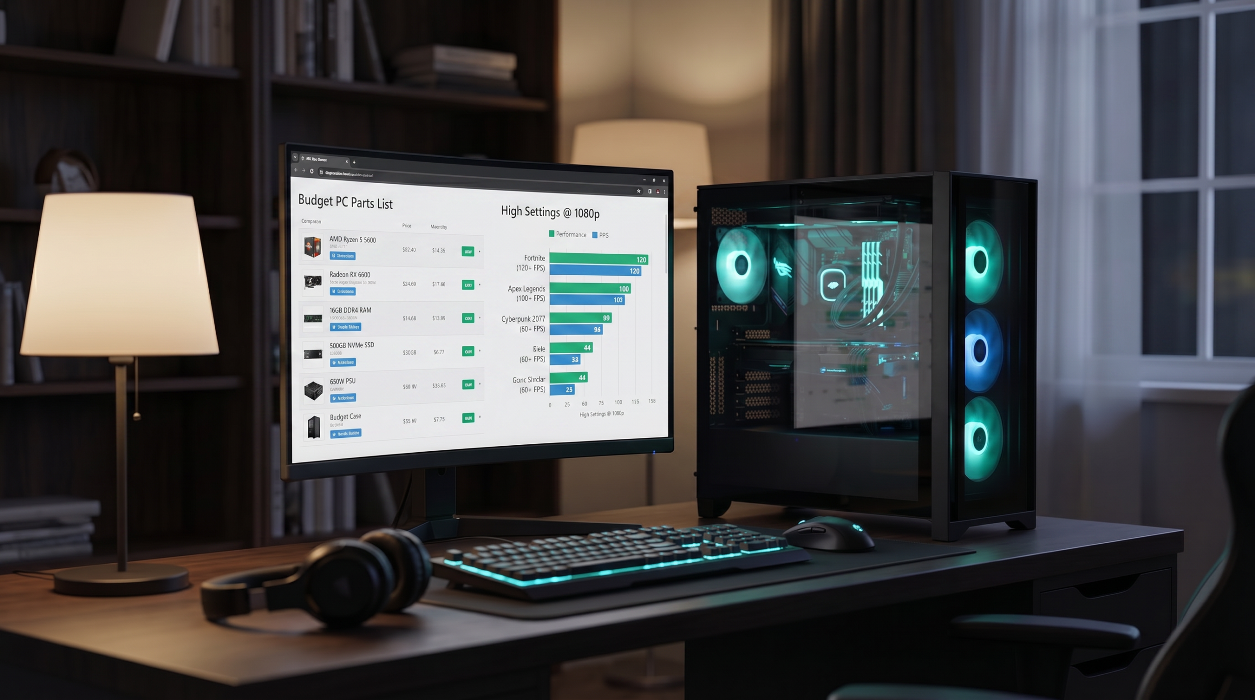 Budget gaming PC build image